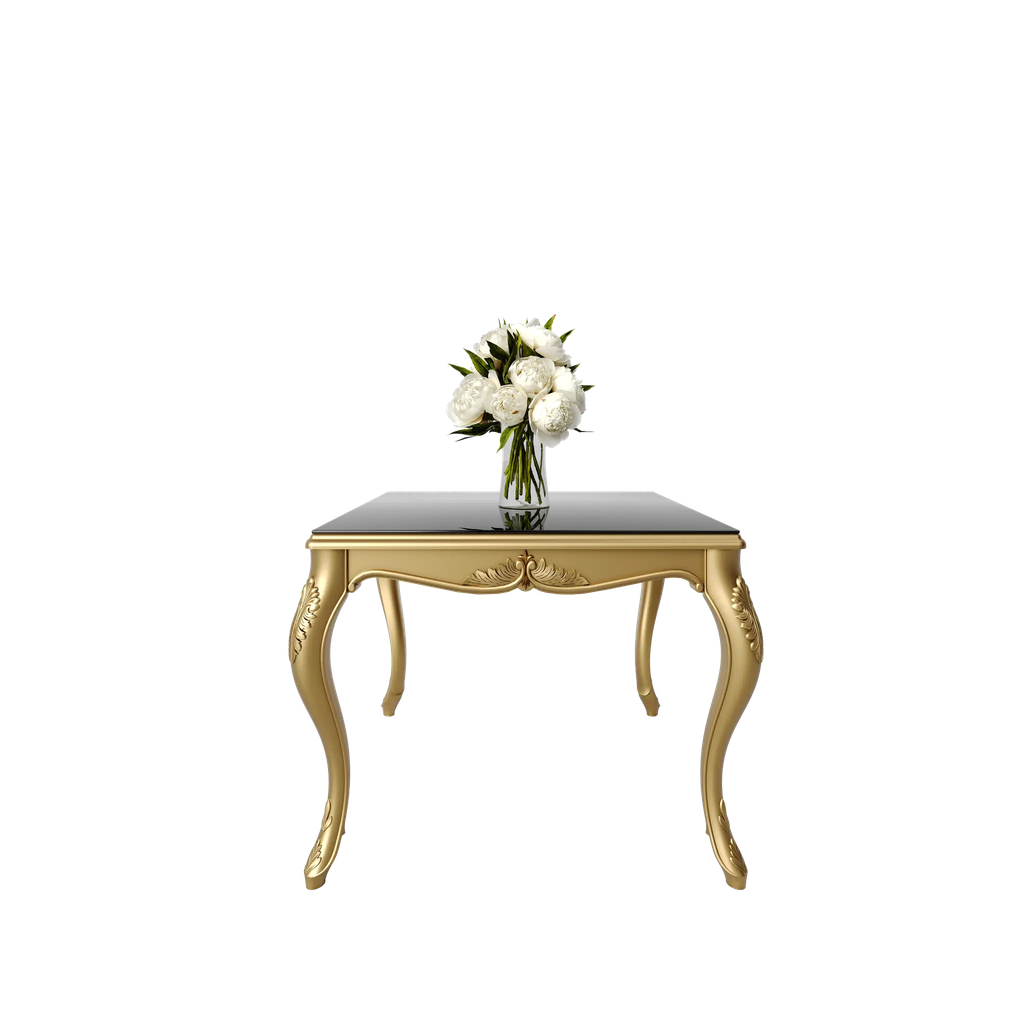 میز غذاخوری مربع نگار صفحه mdf و شیشه