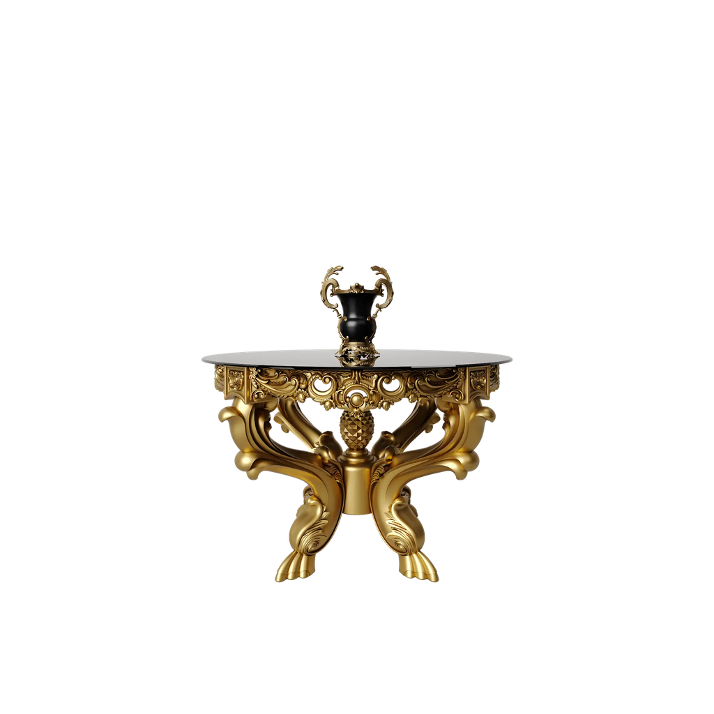 میز غذاخوری گرد شاهکار  4 نفره صفحه شیشه