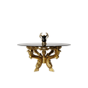 میز غذاخوری گرد شاهکار 8 نفره صفحه شیشه