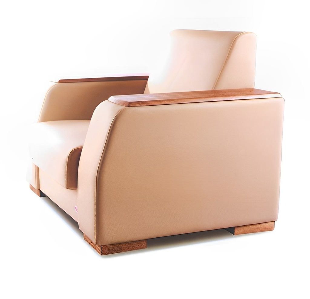 مبل یک نفره N 401 (آبکاری کروم, چرم مشکی)
