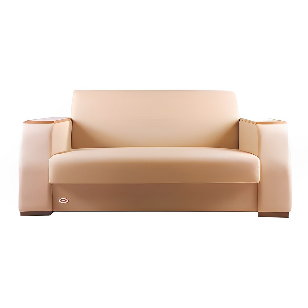 کاناپه دونفره N 402 (آبکاری کروم, چرم مشکی)