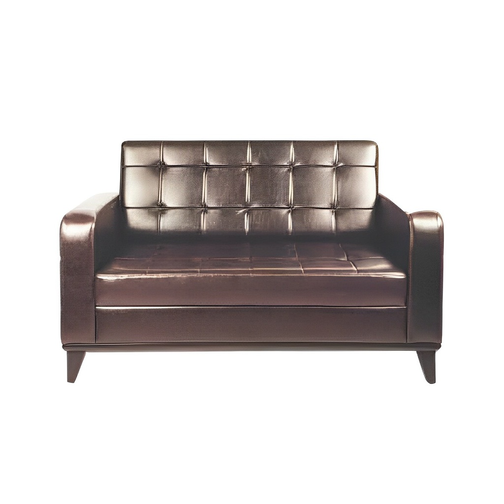 کاناپه دونفره N 602 (آبکاری کروم, چرم مشکی)