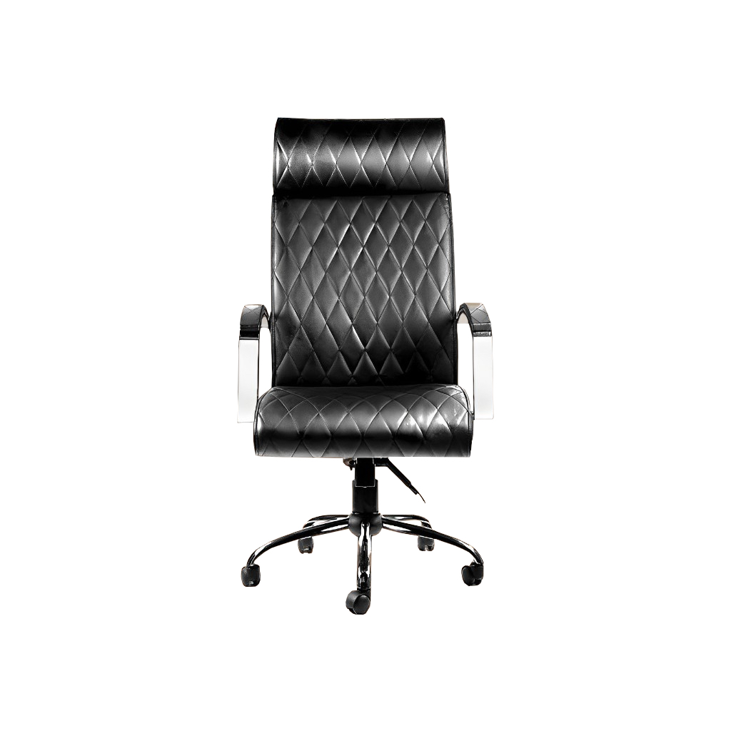 صندلی مدیریت H 900 (آبکاری کروم, چرم مشکی)