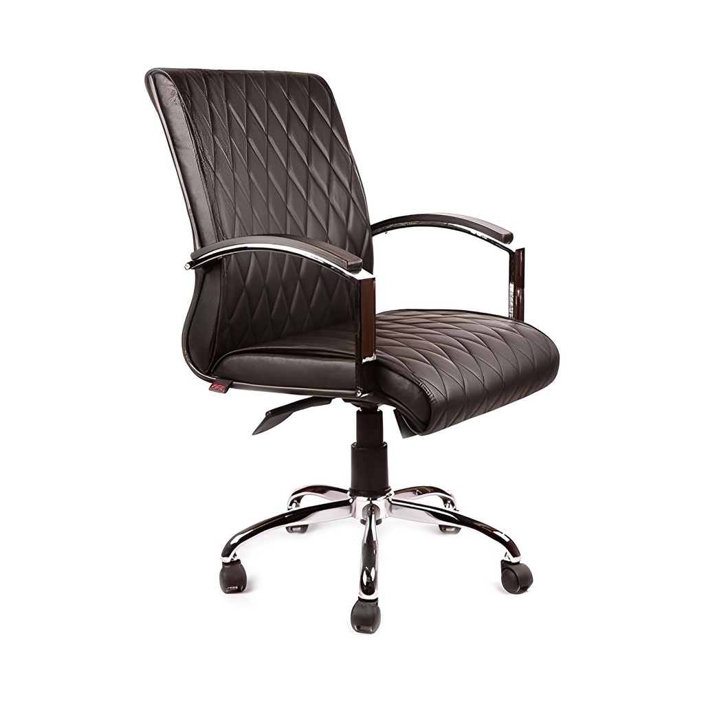 صندلی کارشناسی B 900 (آبکاری کروم, چرم مشکی)