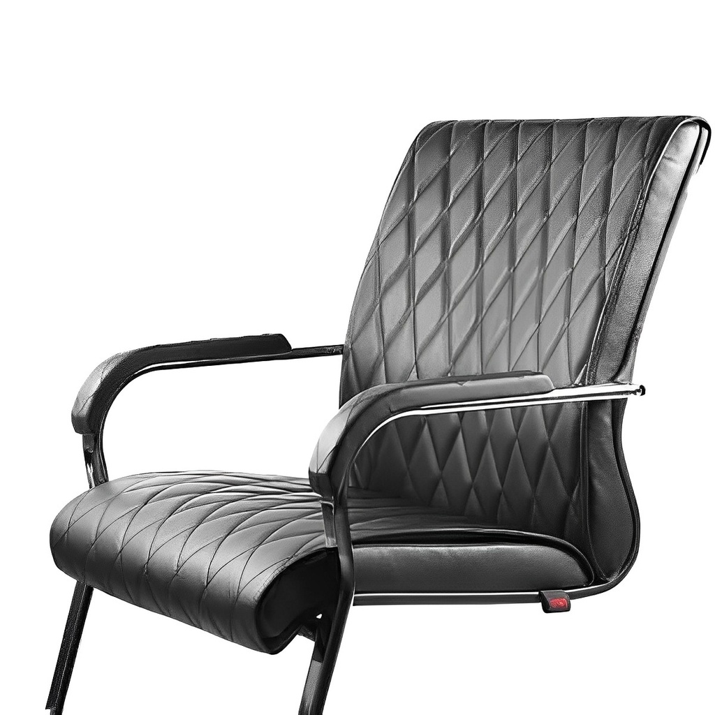 صندلی کنفرانسی C 900 (آبکاری کروم, چرم مشکی)