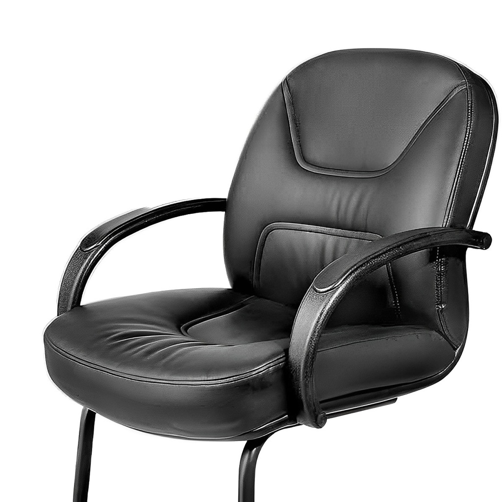 صندلی کنفرانسی CE 93 (آبکاری کروم, چرم مشکی)
