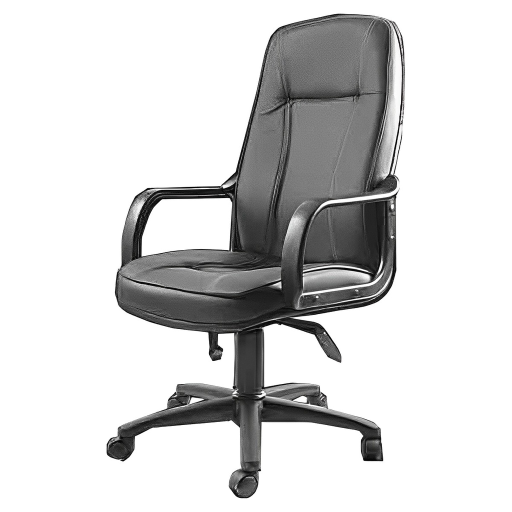 صندلی مدیریت M VAVI (آبکاری کروم, چرم مشکی)