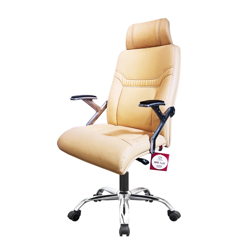 صندلی مدیریت M 2007 (آبکاری کروم, چرم مشکی)