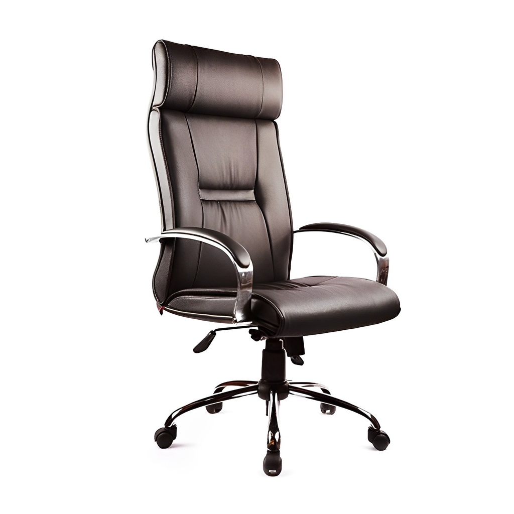 صندلی مدیریت H 904 (آبکاری کروم, چرم مشکی)