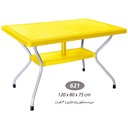 میز مستطیل پایه فلزی حصیری 621