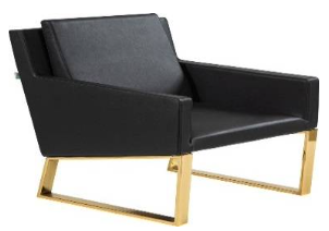 مبل یک نفره 755 فریم آبکاری طلایی