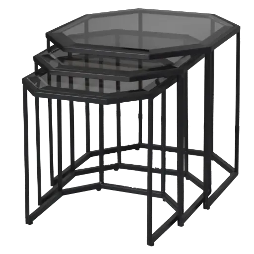 میز عسلی هشت ضلعی فلزی سه پارچه(حذف شود)